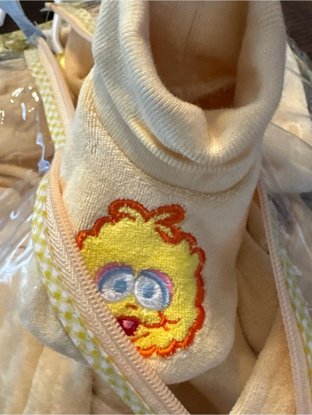 Big Bird Sesame Street Baby’s First Bath Set, Bath Robe & Slippers, Made in 2006
